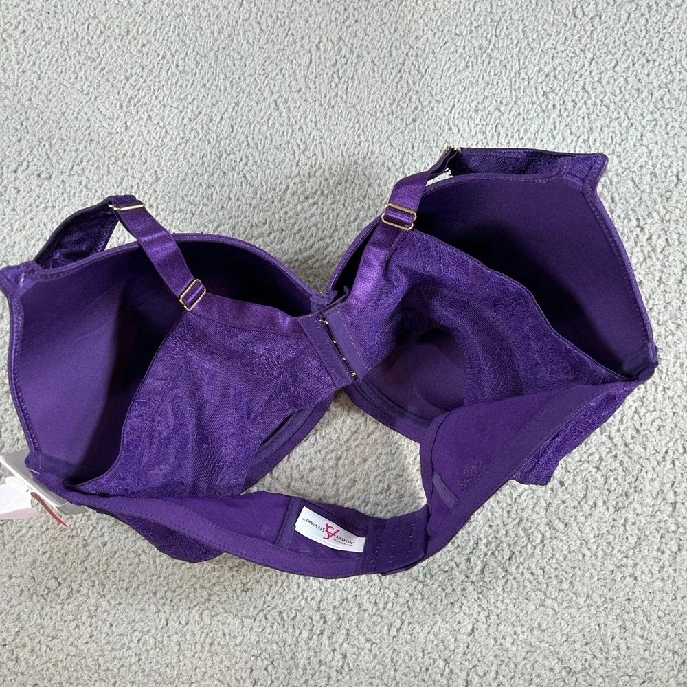 Ashley Stewart Butterfly Full Coverage Lace Bra Purple 40DD AS-2520-1121 NWT